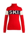 Perfect Moment Schild Intarsia Merino Wool Sweater In Red