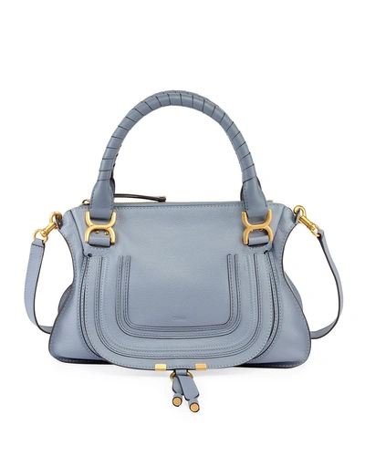 Chloé Marcie Medium Satchel Bag In Light Blue