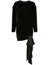 ALEXANDRE VAUTHIER ALEXANDRE VAUTHIER POLKA DOT WOOL AND VELVET MINI-DRESS - BLACK