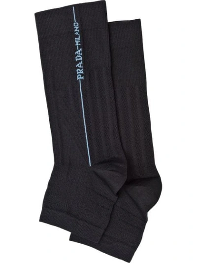 Prada Technical Toeless Socks - 黑色 In Black