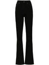 Helmut Lang High Waisted Bootcut Cotton Blend Jeans In Black