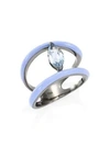 ETHO MARIA Marquise Blue Topaz 18K White Gold Ring