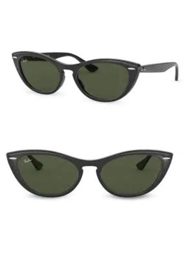 Ray Ban Cat-eye Monochromatic Sunglasses In Green