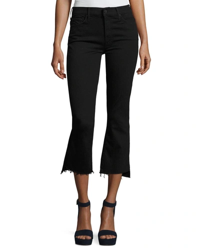 Mother The Insider Crop Distressed High-rise Flared Jeans In So Far Gone