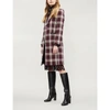 CLAUDIE PIERLOT GALION CHECK WOVEN COAT