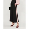 ROKSANDA HASANI SIDE-STRIPE WIDE-LEG CREPE TROUSERS