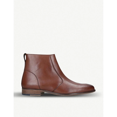 Kurt Geiger Roehampton Leather Ankle Boots In Brown