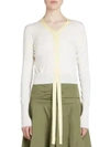 LOEWE Wool Leather Trimmed Cropped Cardigan