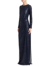 TERI JON BY RICKIE FREEMAN Ruched Sequin Gown