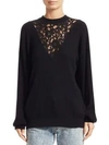 SEE BY CHLOÉ Lace Inset Wool & Cotton Knit