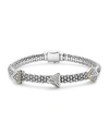 LAGOS KSL LUX DIAMOND SILVER & 18K GOLD TRIPLE PYRAMID BRACELET,PROD213570118