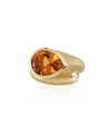 CARELLE WHIRL 18K GOLD ORANGE CITRINE & DIAMOND RING,PROD216140118