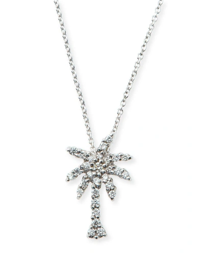 Roberto Coin 18k White Gold Palm Tree Pendant Necklace With Diamonds, 16