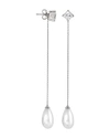 MAJORICA SIMULATED CULTURED PEARL & CUBIC ZIRCONIA DROP EARRINGS IN STERLING SILVER,OME15987SPW