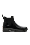 Hunter Original Refined Chelsea Gloss Bootie In Black