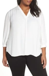 Vince Camuto Rumple Fabric Blouse In New Ivory