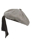 NEW FRIENDS COLONY HOUNDSTOOTH STUDDED BERET - BLACK,NFC-A-622