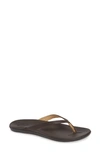 OLUKAI 'HO OPIO' LEATHER FLIP FLOP,20290