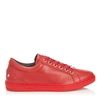 JIMMY CHOO CASH Red Soft Leather Low Top Trainers,CASHSLY