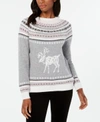 TOMMY HILFIGER FAIR ISLE REINDEER-PATTERN SWEATER, CREATED FOR MACY'S