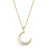 Dinny Hall 22ct Gold Plated Vermeil Silver Mother Of Pearl Moon Charm Pendant Necklace In Gold
