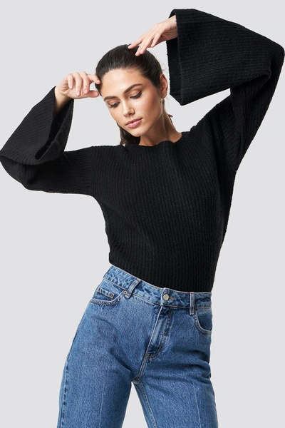 Na-kd Big Sleeve Knitted Sweater - Black