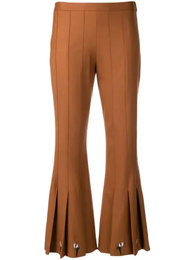 Marco De Vincenzo Pleated Hem Bootcut Trousers In Brown
