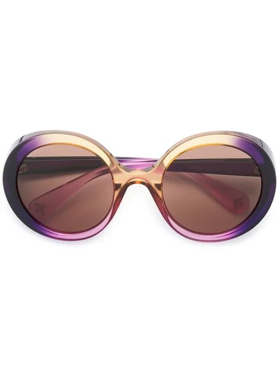 Gucci Eyewear 超大款圆形太阳眼镜 - 紫色 In Purple