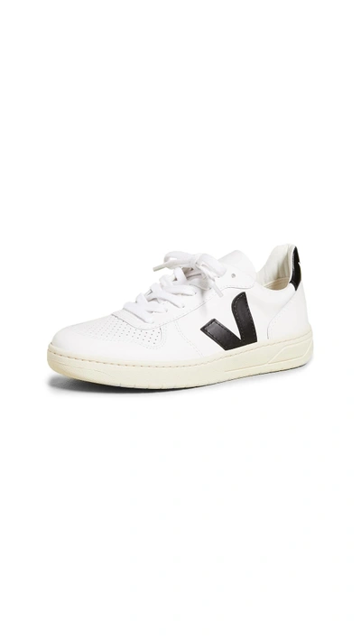 Veja + Net Sustain V-10 Leather Sneakers In White