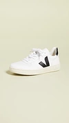 Veja V-10 Lace Up Sneakers Extra White/black