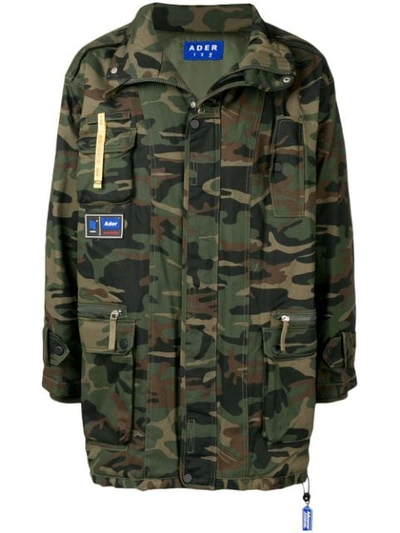 Ader Error Camouflage Print Jacket In Khaki
