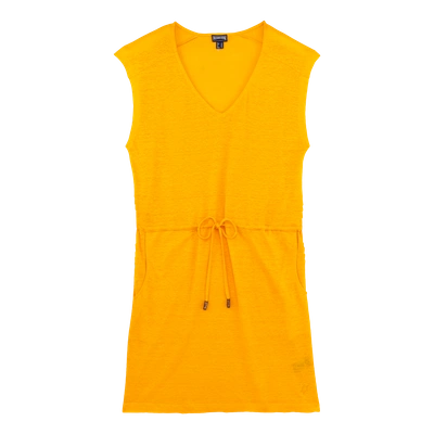 Vilebrequin Women Ready To Wear - Women Short Linen Dress Solid - Dress - Fairway In Orange