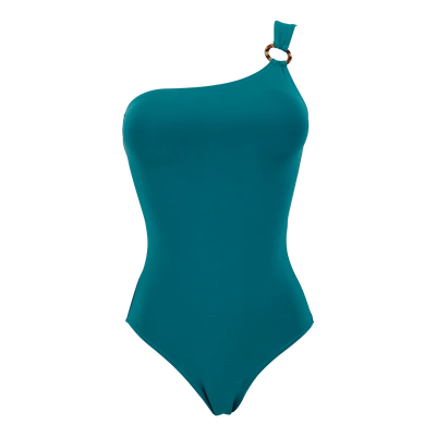 Vilebrequin Women Asymetrical One Piece Swimsuit Solid In Pine