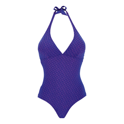 Vilebrequin Women Shaping One Piece Swimsuit Micro Turtles In Blue