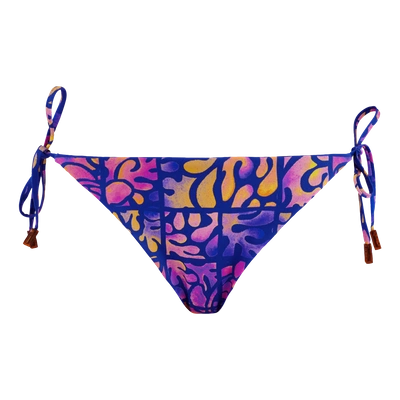 Vilebrequin Women Swimwear - Women Brief To Be Tied Bikini Bottom Phuket - Swimwear - Flore In Sea Blue
