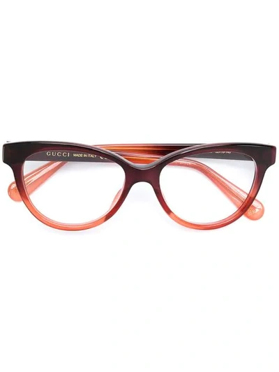 Gucci Eyewear Cat-eye Frame Glasses - 棕色 In Brown