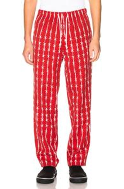 Warren Lotas Barbed Wire Pinstripe Gabardine Pyjama Trouser In Bordeaux