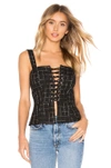ABOUT US Rosalie Lace Up Top,ABOR-WS109