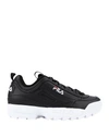 Fila Distruptor Black Leather Sneakers In Black