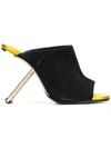 POIRET ARCHITECTURAL HEEL MULES