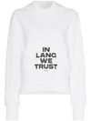 HELMUT LANG HELMUT LANG LOGO PRINT HOODED JUMPER - 白色