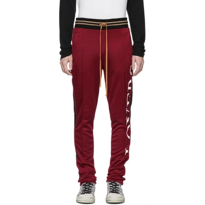 Amiri Black Lovers Lounge Trousers In Red Red
