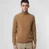 BURBERRY Rib Knit Cashmere Half-zip Sweater