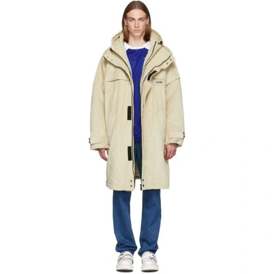 Napa By Martine Rose Oversized Hooded Coat In Grey Natural