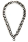 VALENTINO GARAVANI WOMAN GUNMETAL-TONE AND BEAD NECKLACE GUNMETAL,GB 3616377385189704