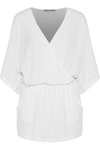 TART COLLECTIONS TART COLLECTIONS WOMAN BRI WRAP-EFFECT GAUZE PLAYSUIT WHITE,3074457345619614434