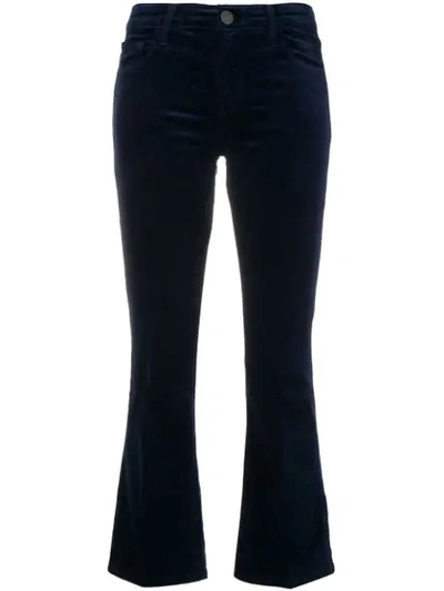 J Brand Mid-rise Cropped Trousers In Blue