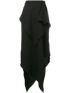 A.W.A.K.E. A.W.A.K.E. 垂坠设计长款半身裙 - 黑色