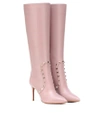 VALENTINO GARAVANI ROCKSTUD LEATHER BOOTS,P00343514