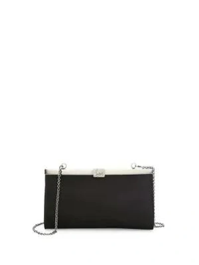 Christian Louboutin Palmette Embellished Satin Clutch In Black